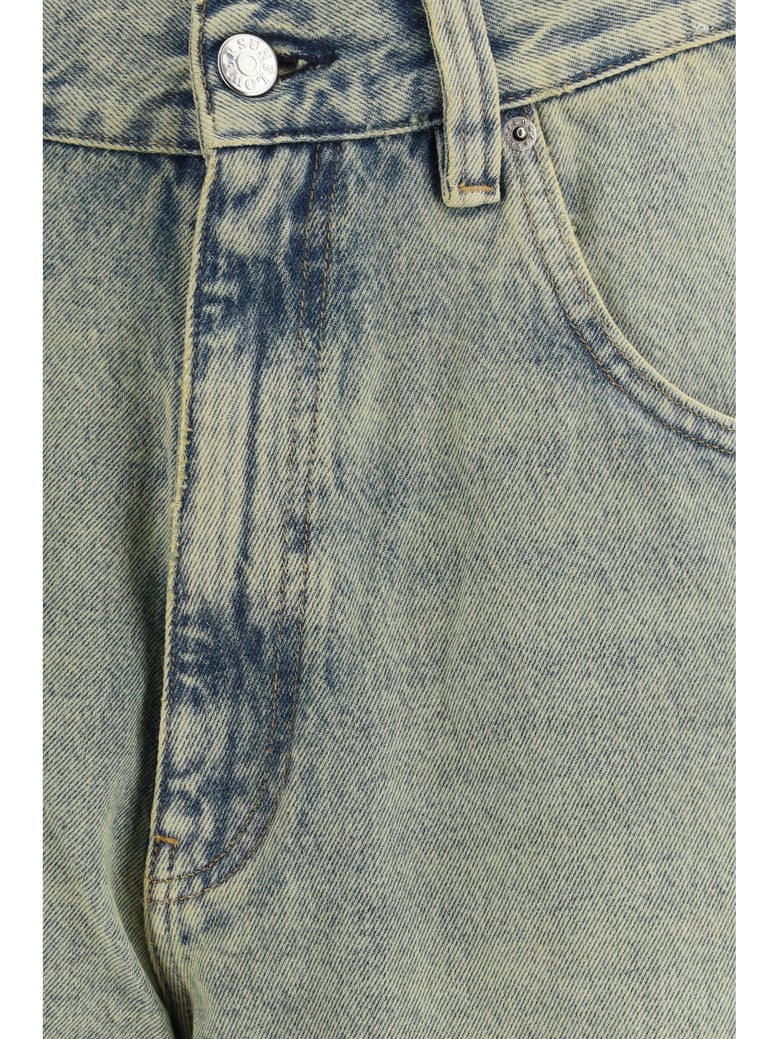 bermuda shorts super wide denim light vintage dust by Selfnex