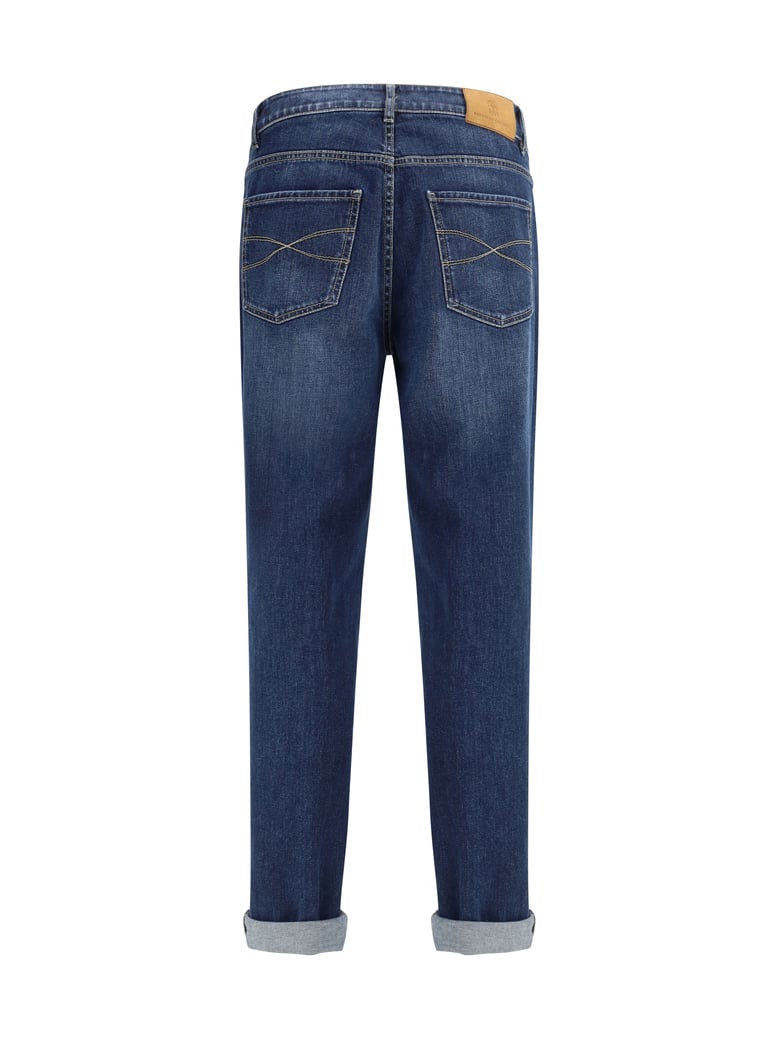 straight cotton jeans with five-pocket design by Selfnex