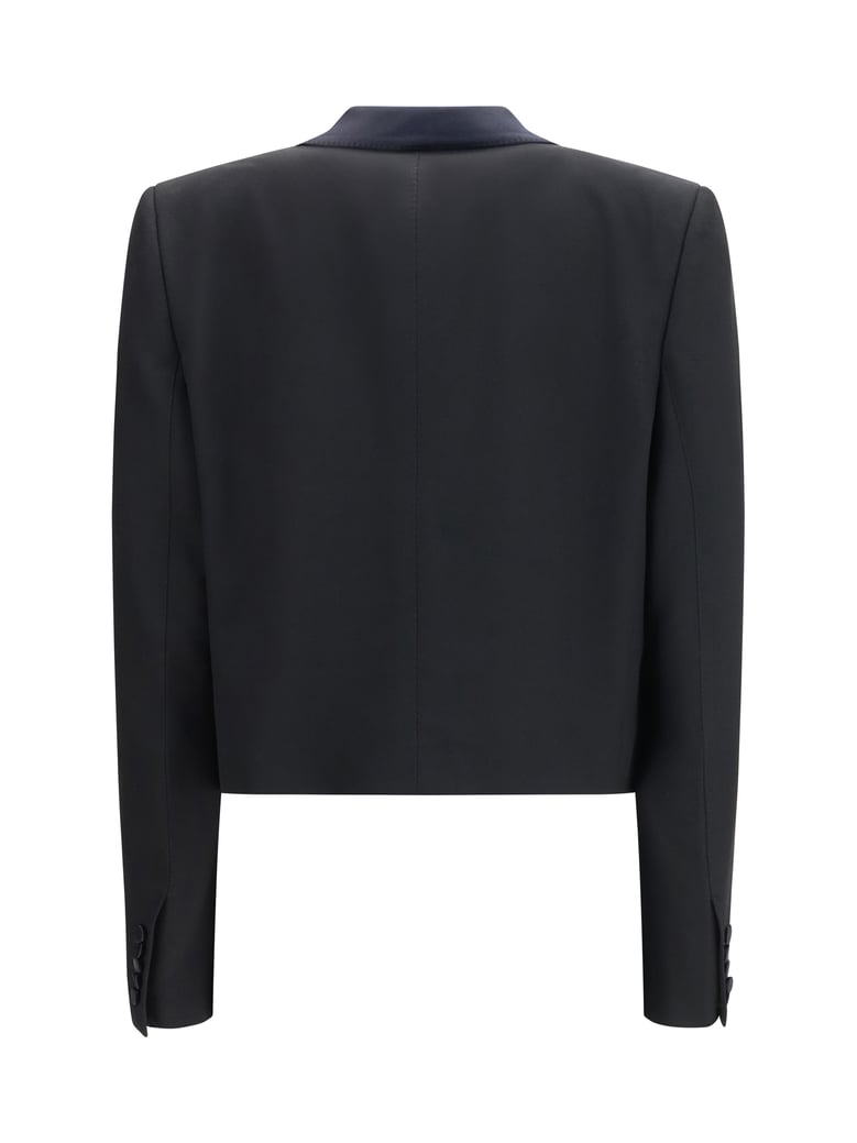 cropped single-breasted jacket black/deep blue navy by Selfnex