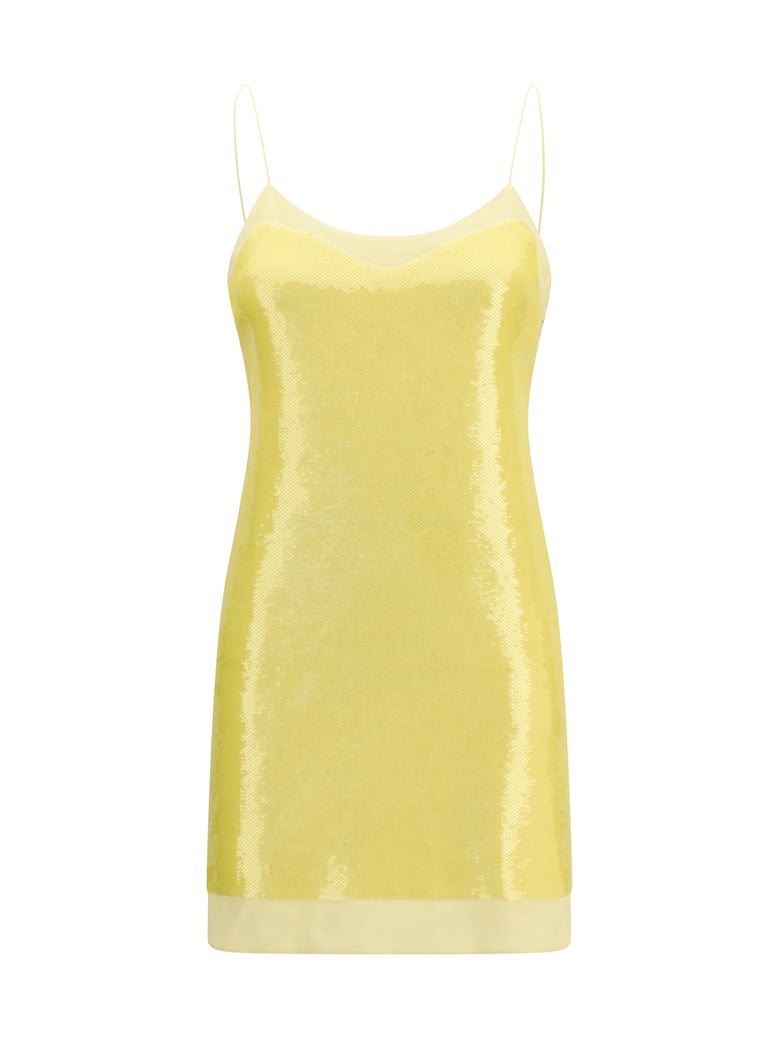 mini dress sequined soft yellow by Selfnex