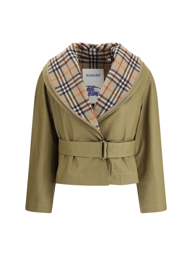 cropped cotton jacket lichen beige by Selfnex
