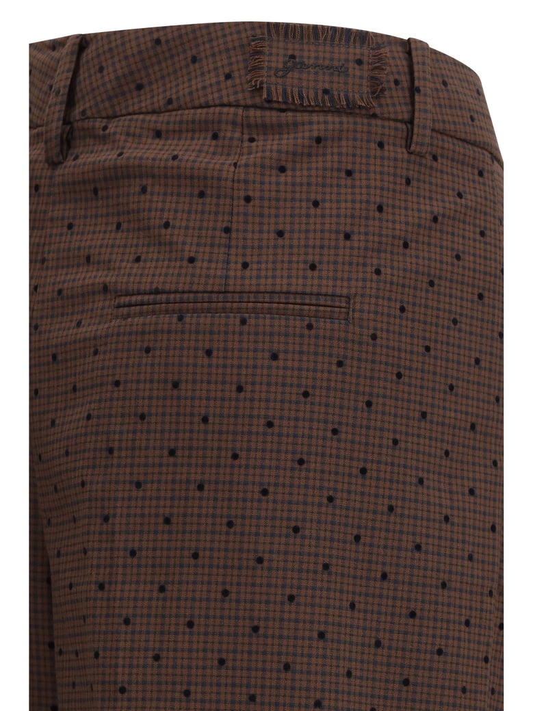 flocked plaid crossover pants chicory coffee by Selfnex