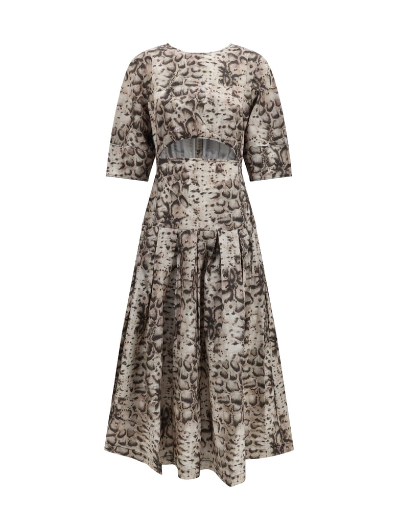 dress cut-out short beige/black by Selfnex