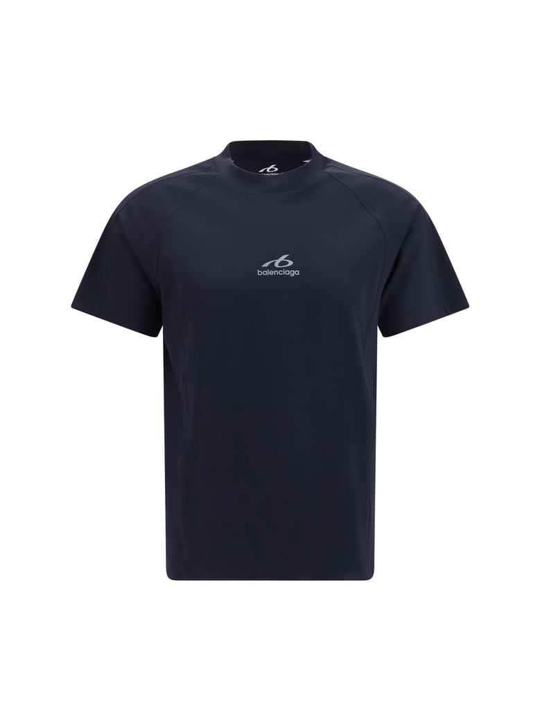 long-sleeve layered t-shirt navy/white by Selfnex
