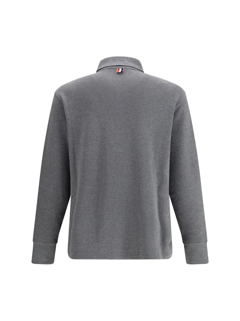 long sleeve polo shirt medium grey by Selfnex