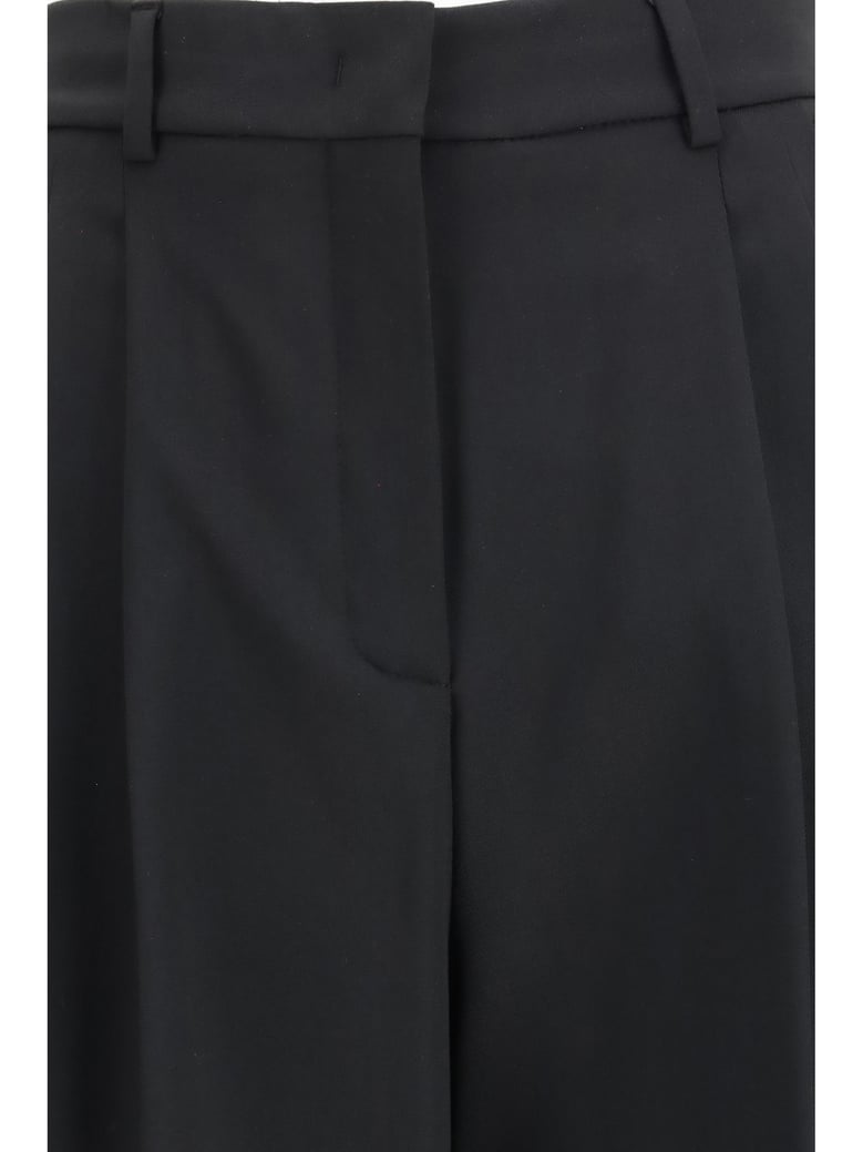 wide-leg pleated trousers black by Selfnex