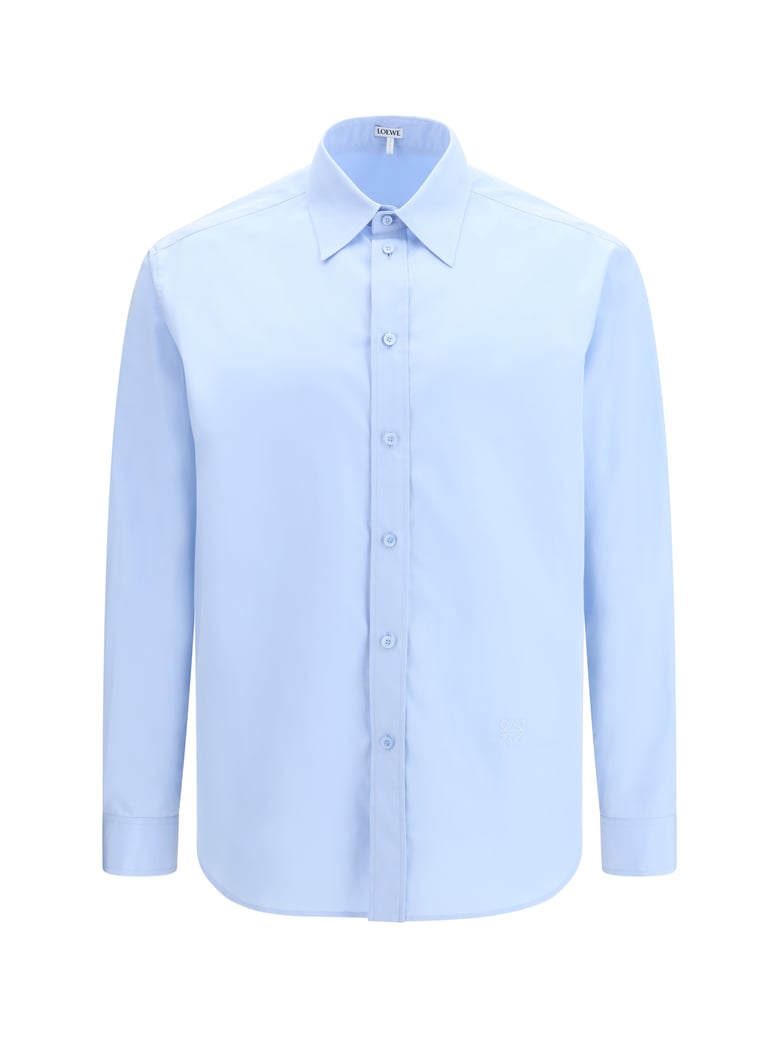 shirt with anagram embroidery light blue by Selfnex