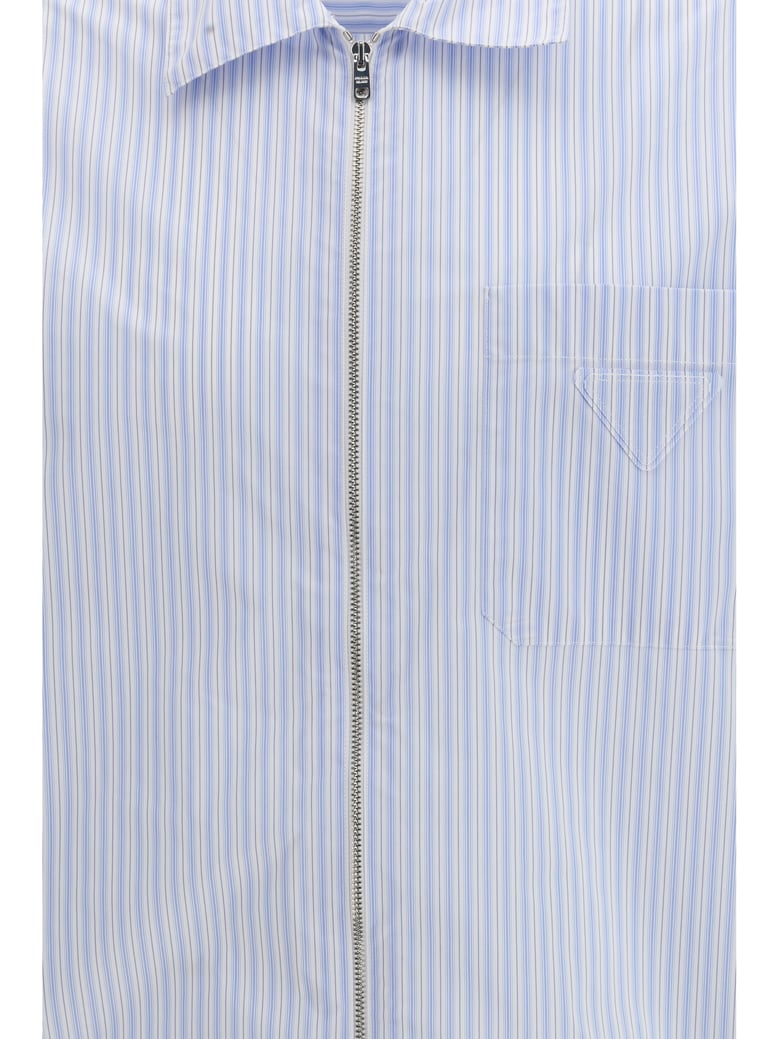 shirt re-nylon striped white/sky blue by Selfnex