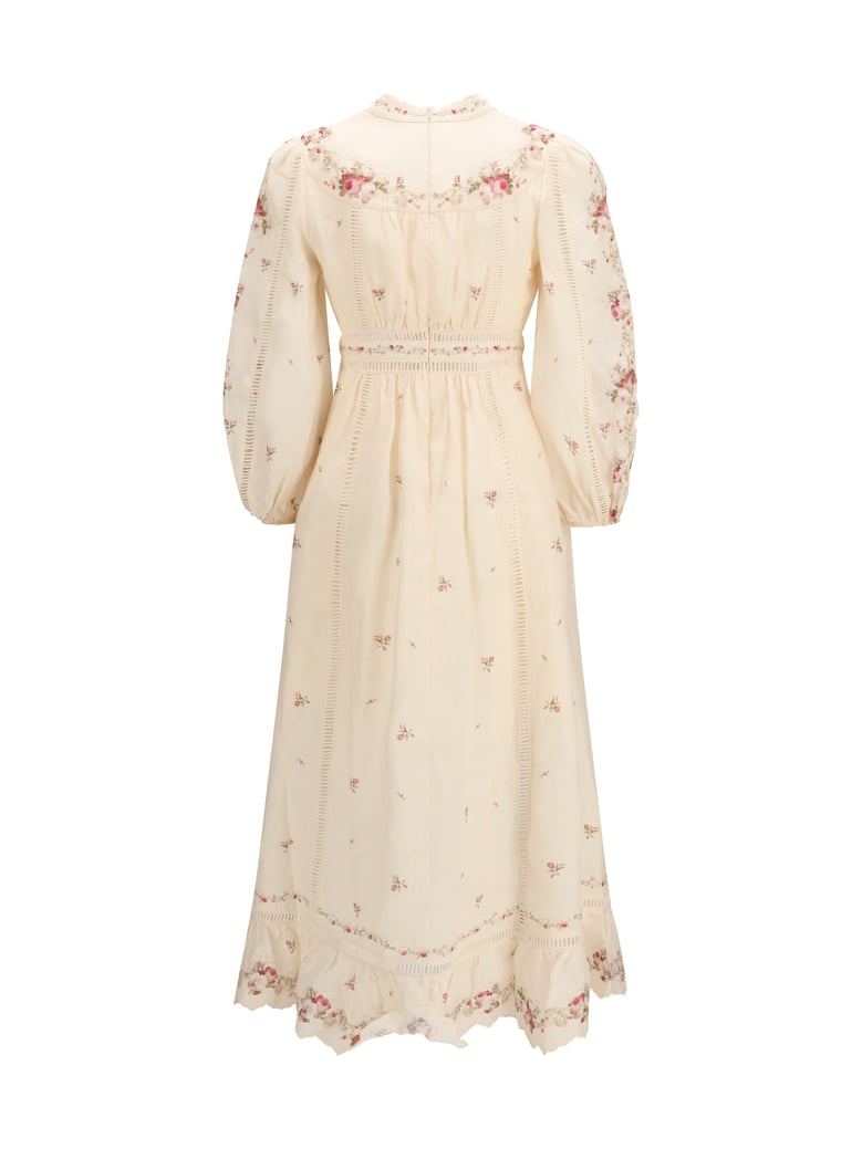 midi dress patience cream-pink by Selfnex