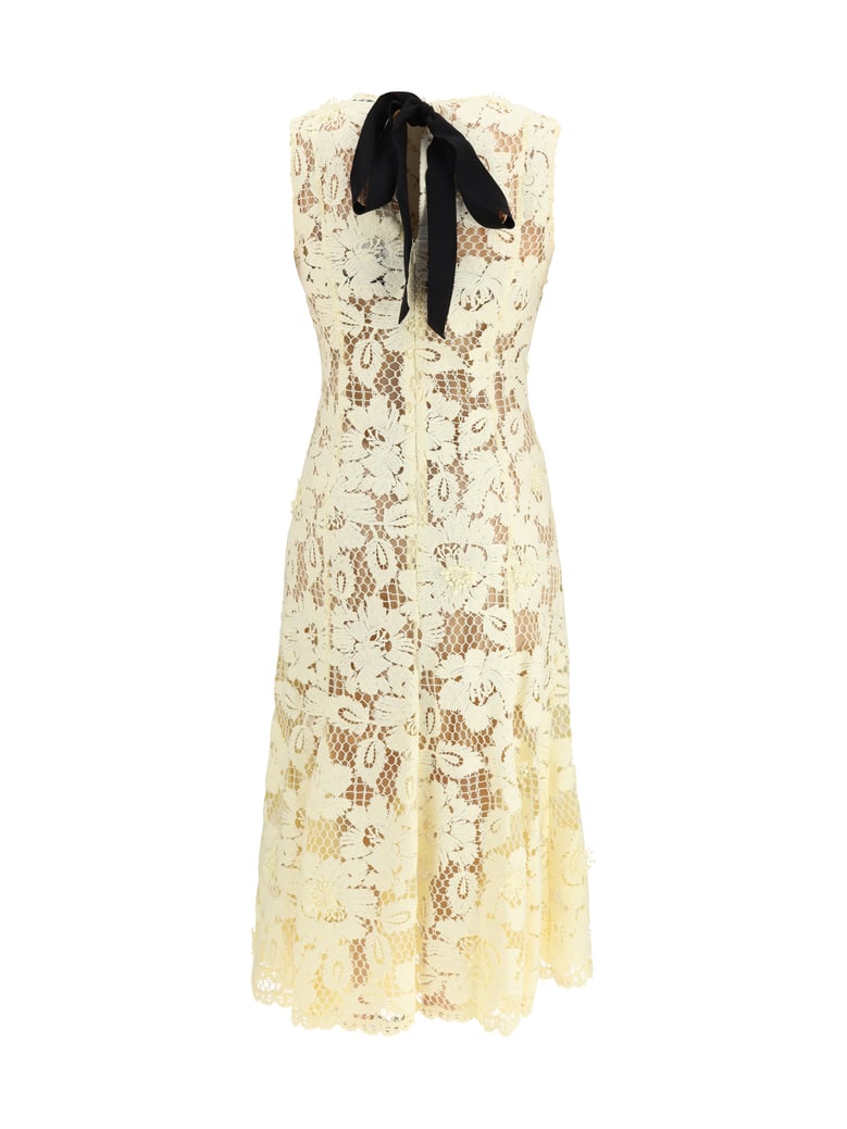 dress crochet lace midi yellow by Selfnex