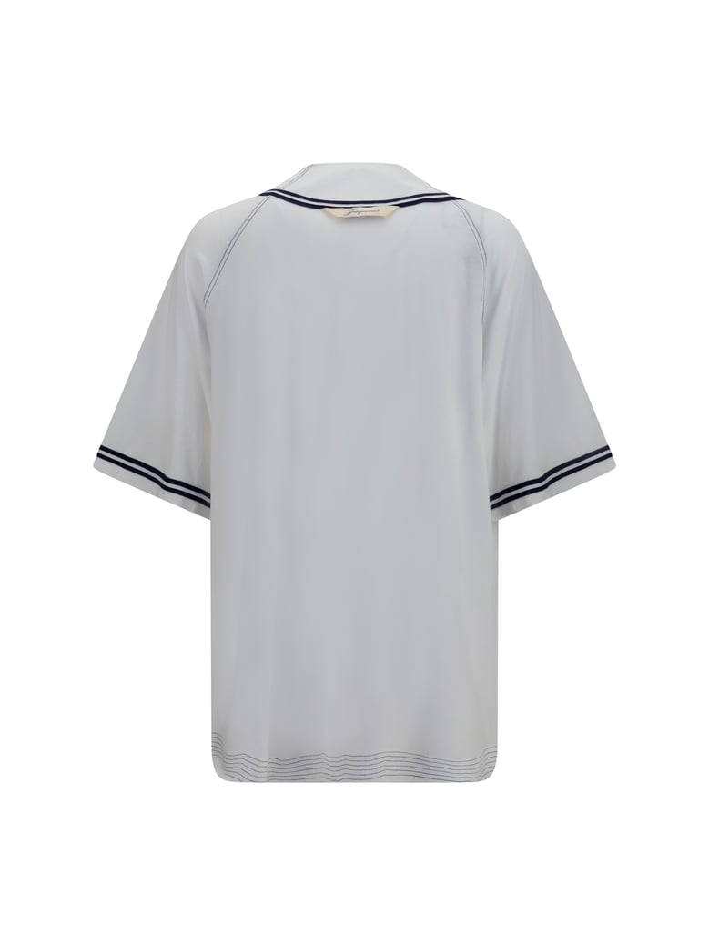 shirt baseball knit white by Selfnex