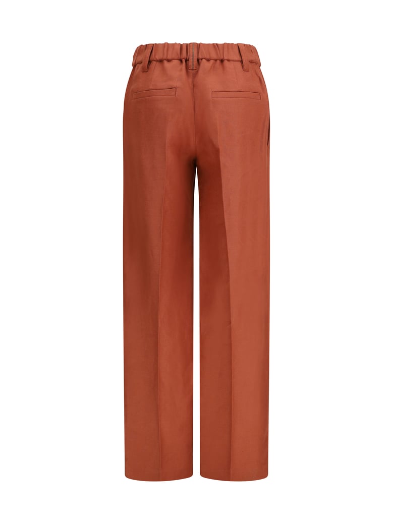 wide-leg linen pants orange flame by Selfnex