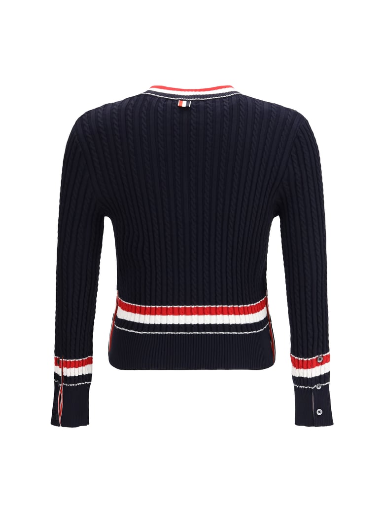 sweater intarsia v-neck navy by Selfnex