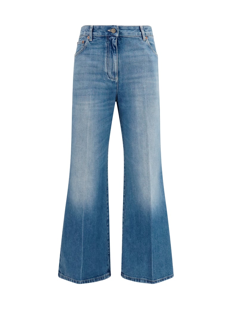 straight-leg jeans medium blue denim by Selfnex