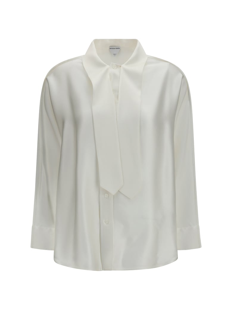 shirt oversized silk satin chalk by Selfnex