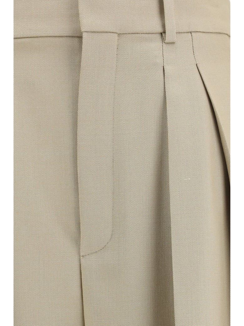 tailored trousers wool and silk-canvas mustard by Selfnex
