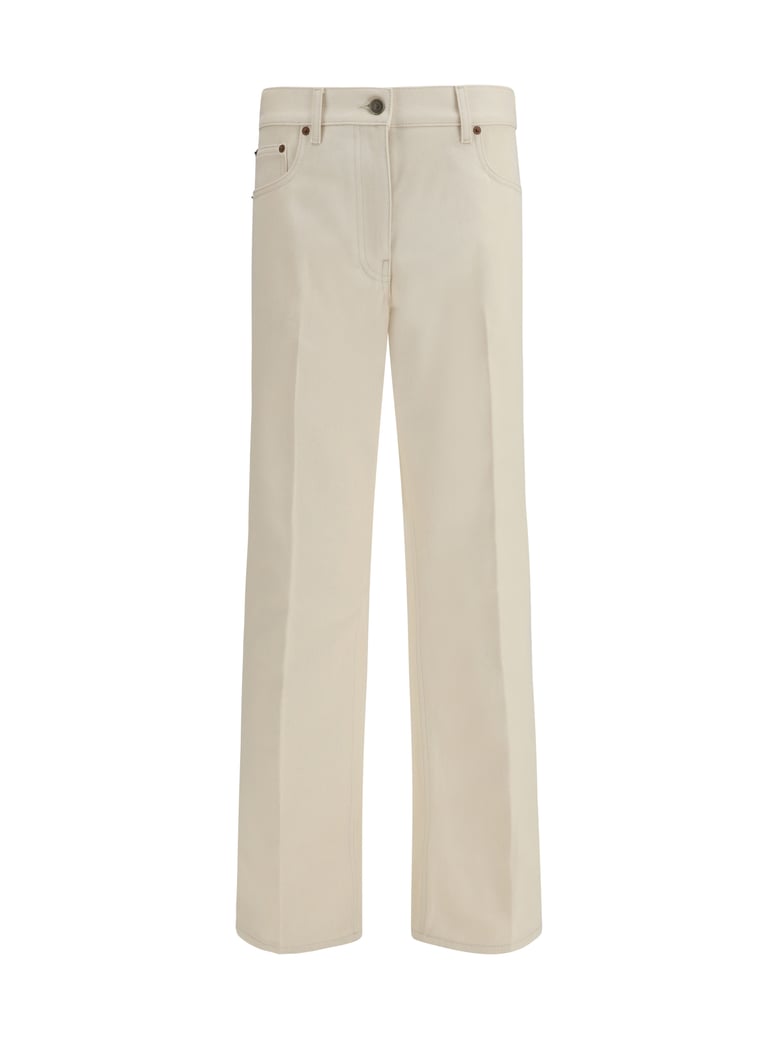 five-pocket flare pants ivory by Selfnex