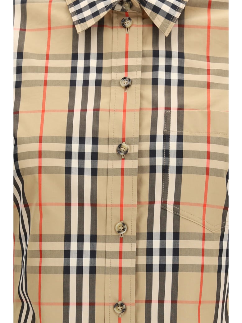 shirt stretch cotton check archive beige by Selfnex