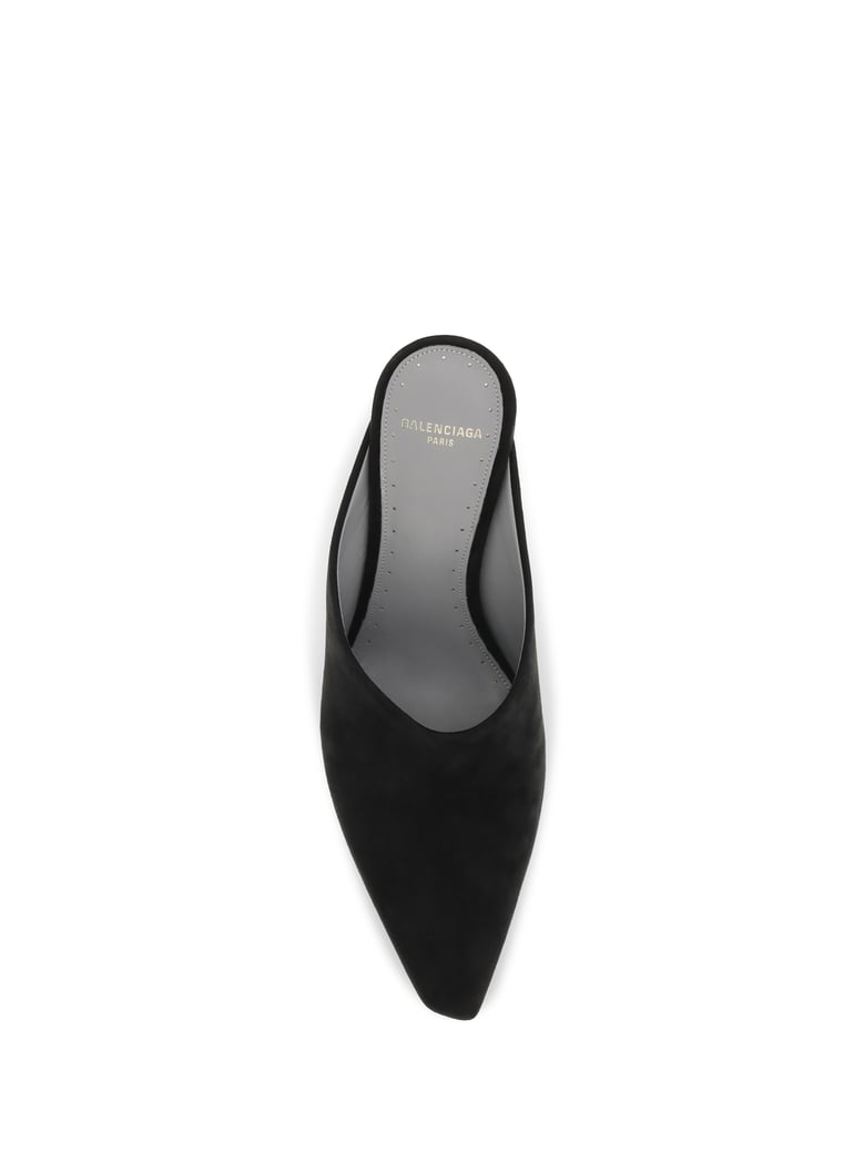 mule pumps duchesse suede black/gold by Selfnex