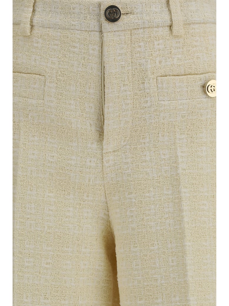 trousers cotton tweed beige/white by Selfnex