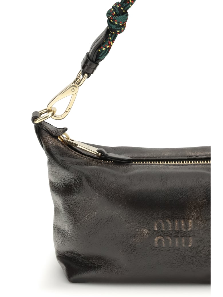 leather handbag coffee/green by Selfnex