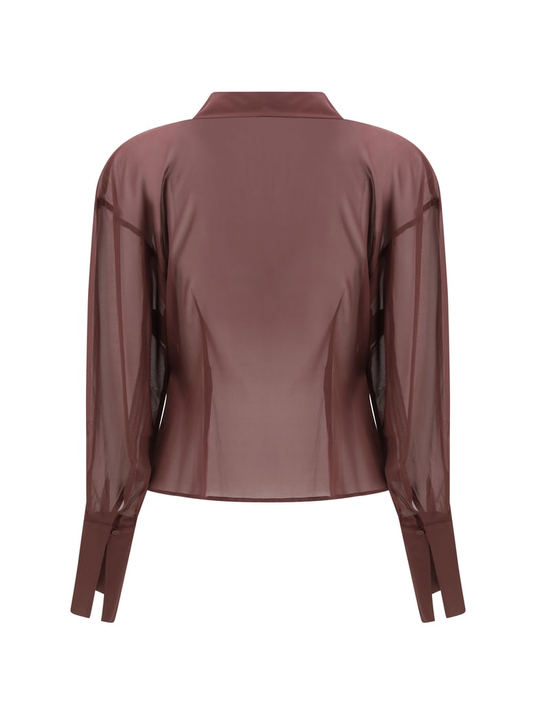 draped shirt aubergine by Selfnex