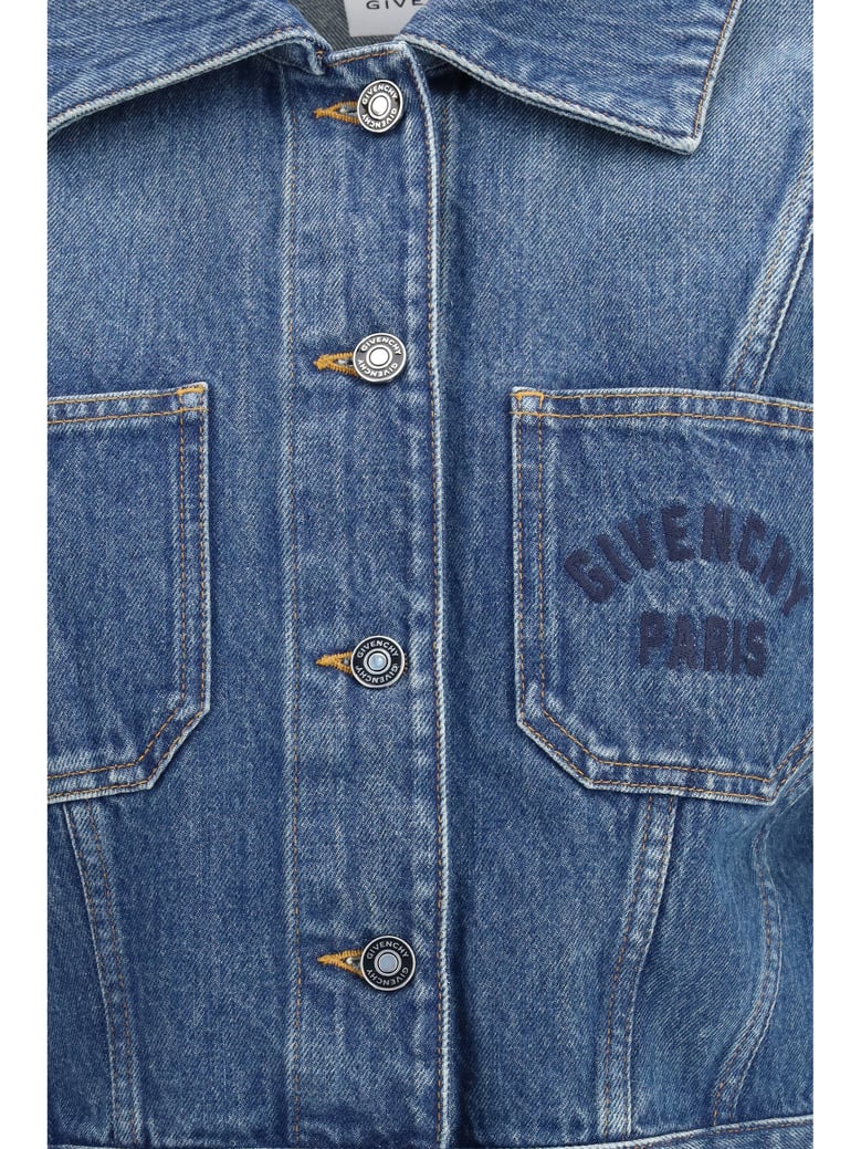 denim crop jacket medium blue by Selfnex