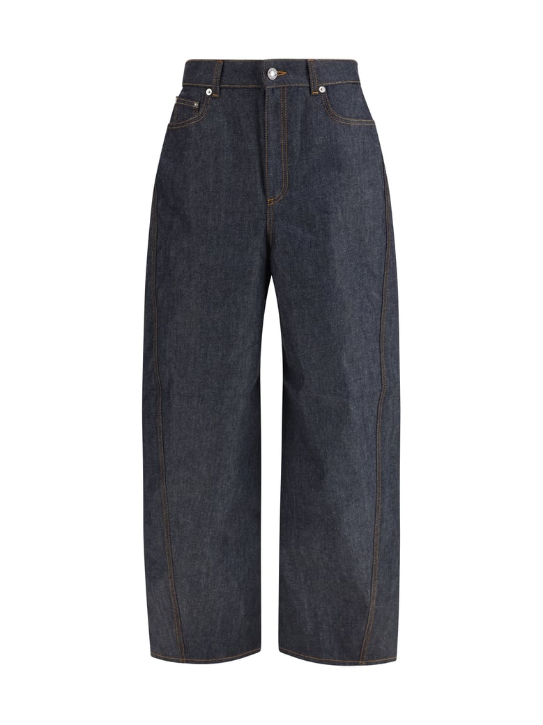 denim pants raw cocoon dark blue by Selfnex