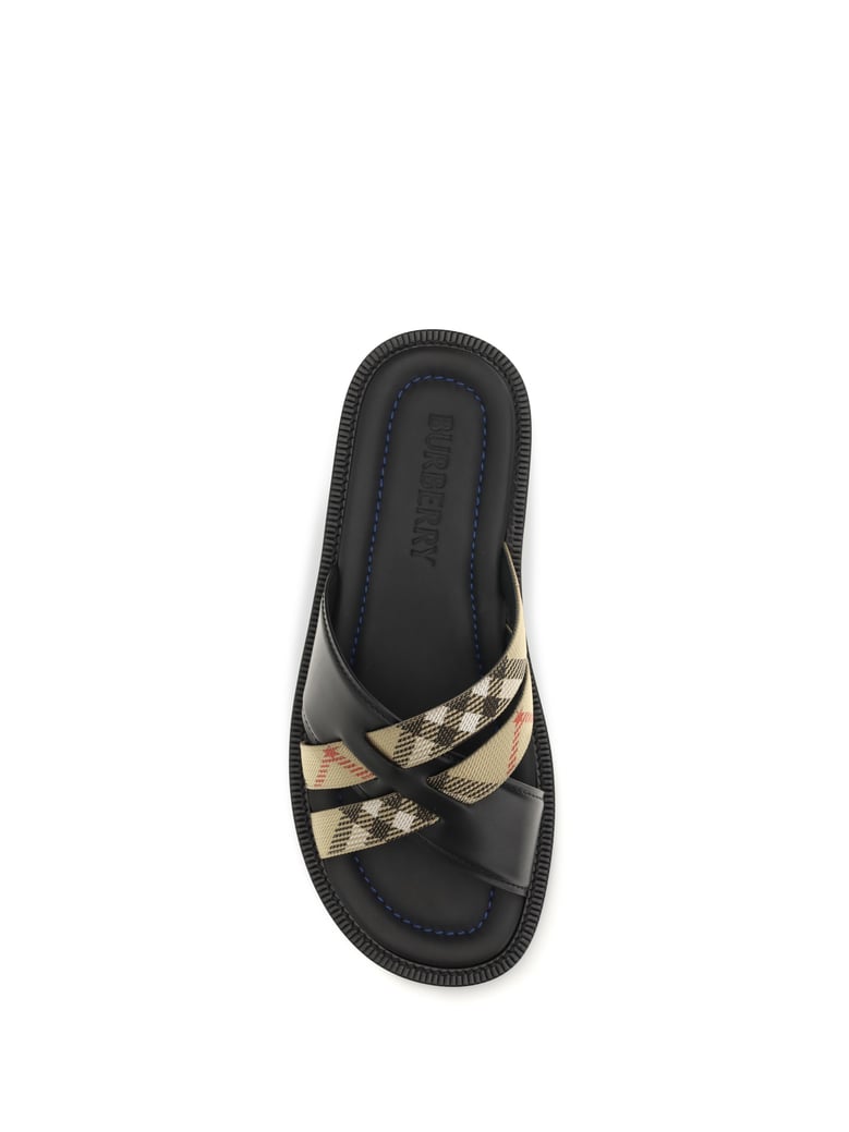sandals drift leather & check by Selfnex