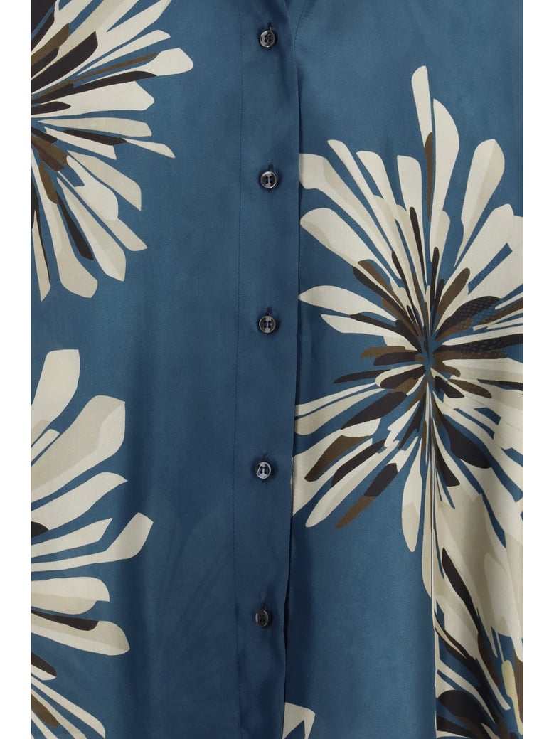 shirt floral silk blue by Selfnex