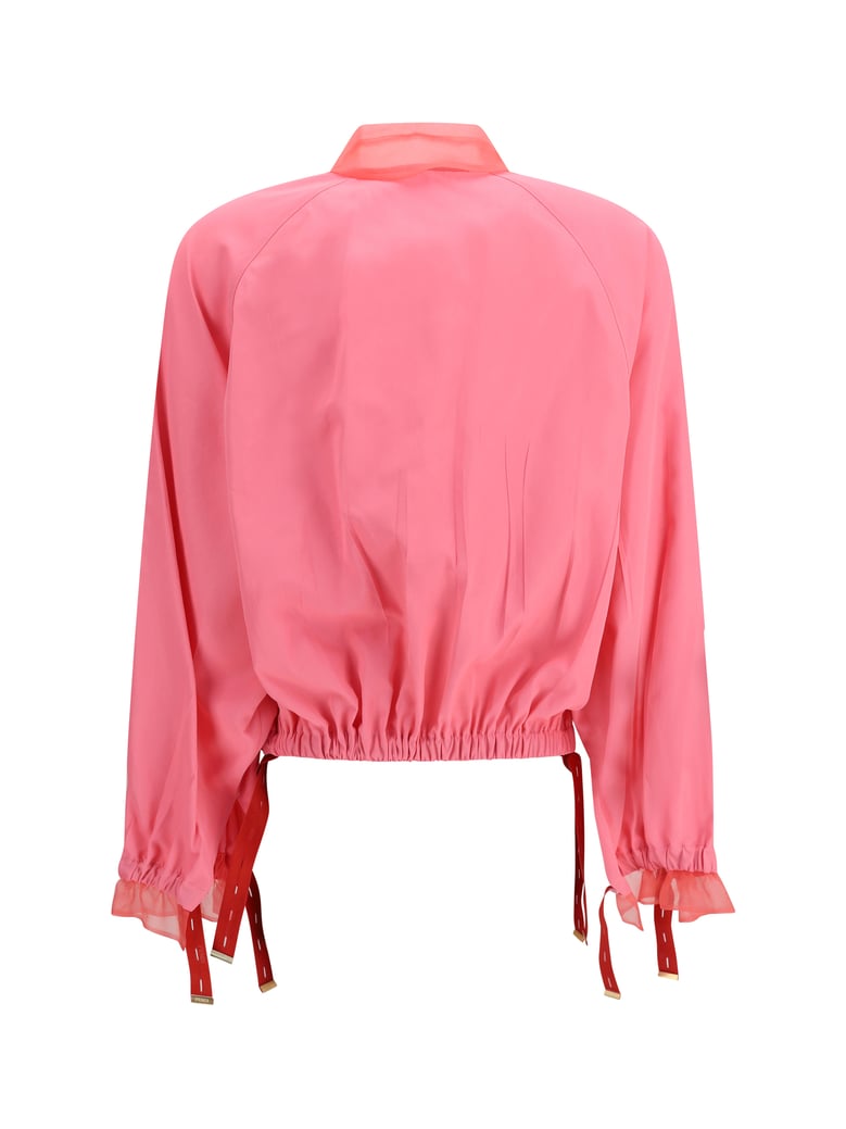 bomber blouson in pink viscose by Selfnex
