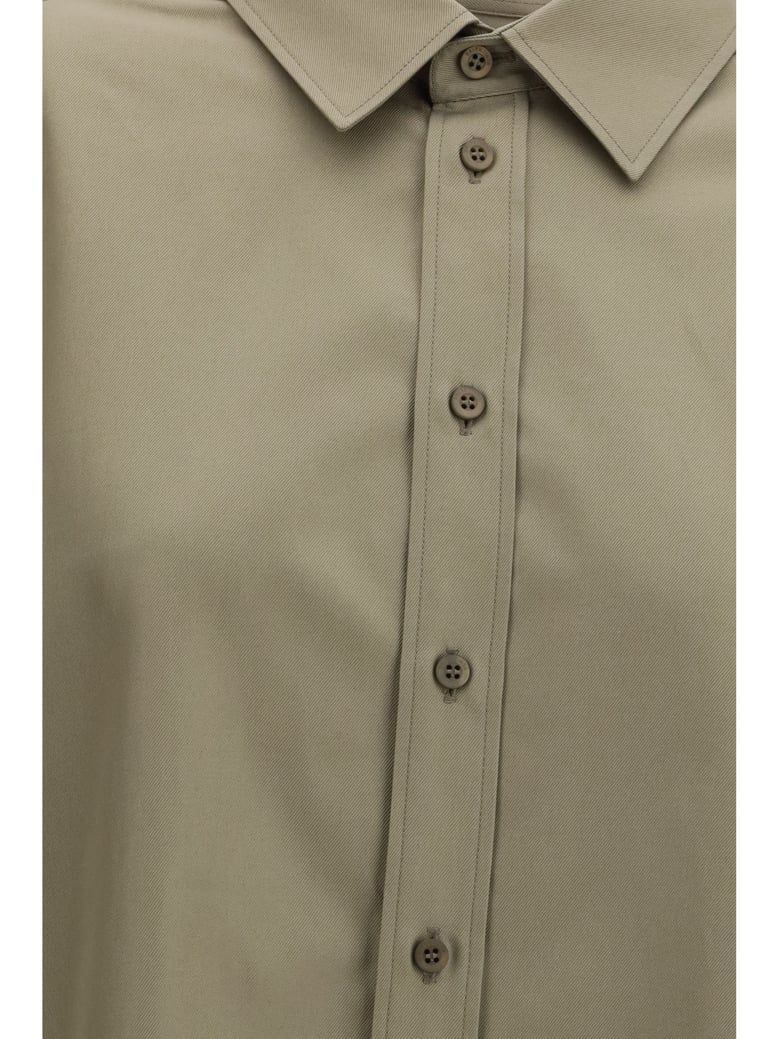 lace-up shirt sand beige by Selfnex