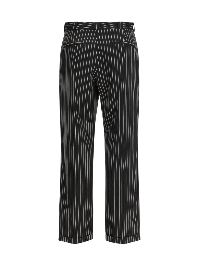 trousers striped wool-cotton black/ecru by Selfnex