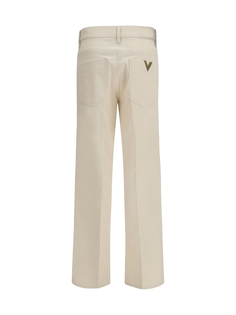 five-pocket flare pants ivory by Selfnex