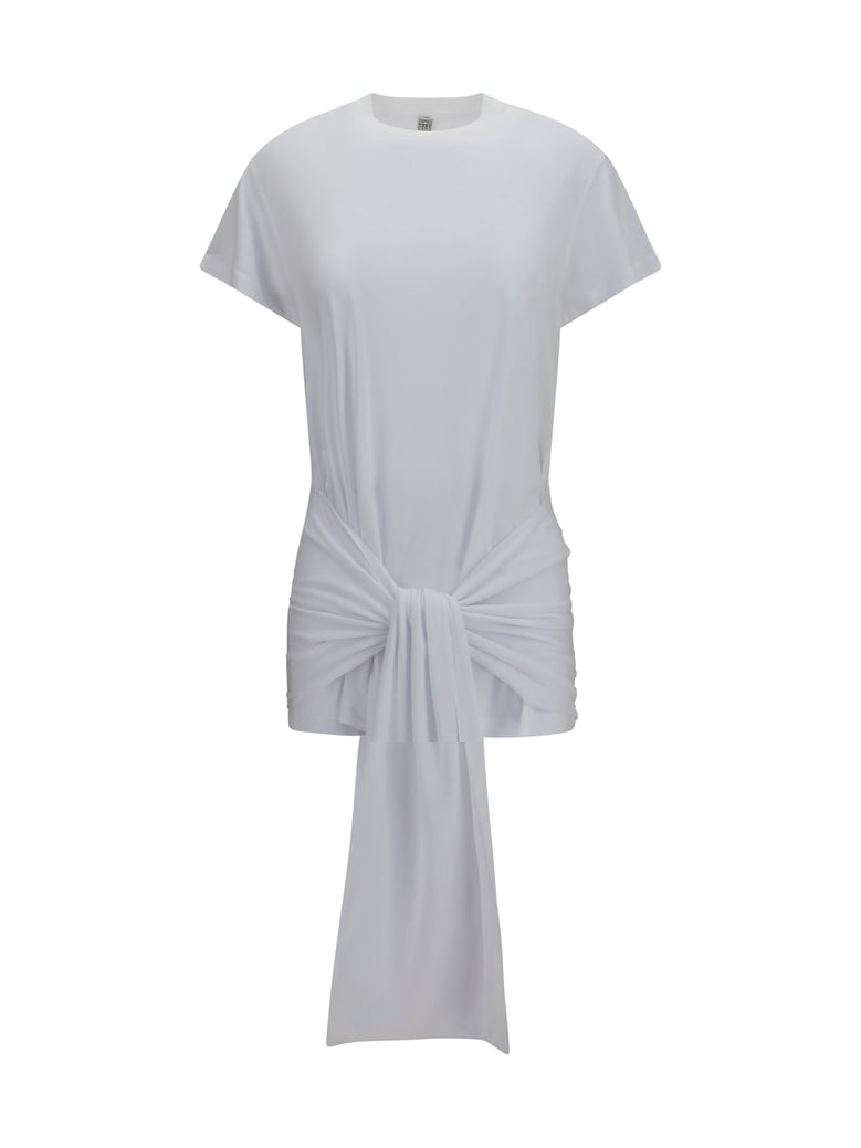 t-shirt draped-waist jersey white by Selfnex