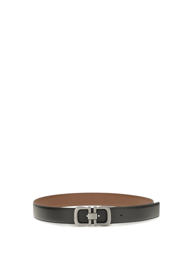 leather belt reversible black by Selfnex