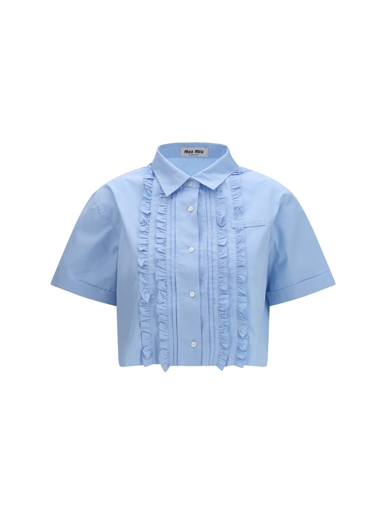 shirt poplin ruffle light blue by Selfnex