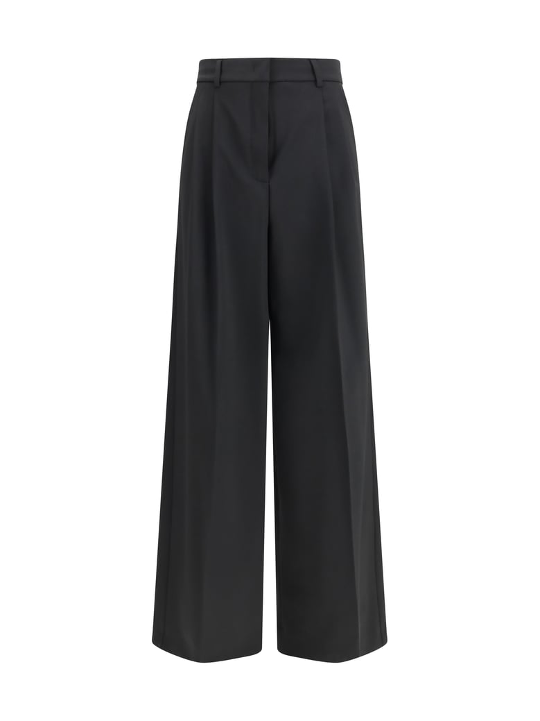 wide-leg pleated trousers black by Selfnex