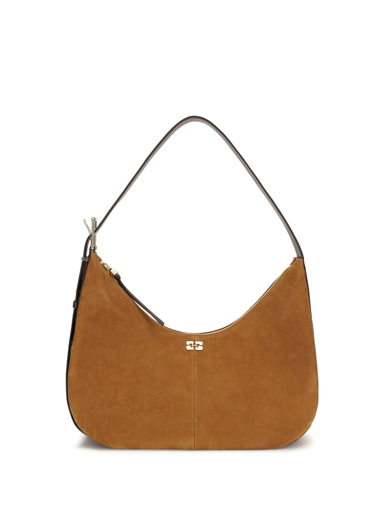 shoulder bag in vegan suede caramel by Selfnex