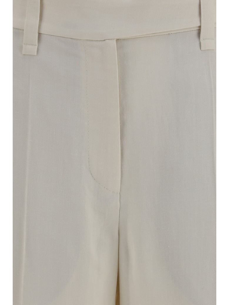 cigarette pants viscose-linen cream by Selfnex