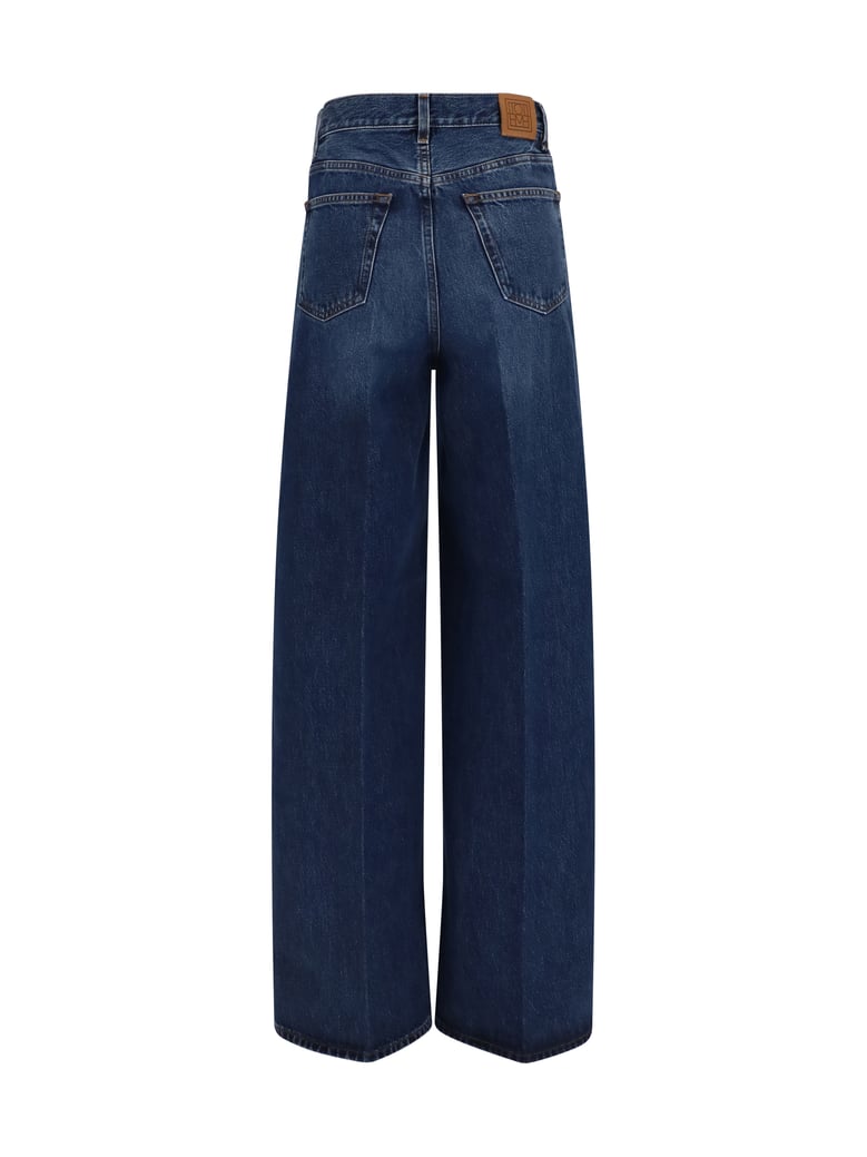 wide-leg denim jeans dark blue by Selfnex