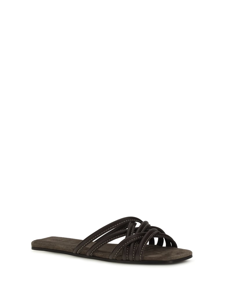 flat leather sandals by Selfnex