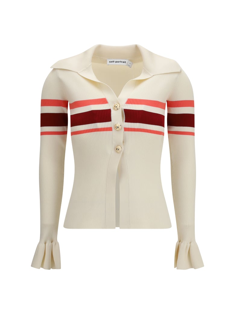 top striped viscose cream by Selfnex