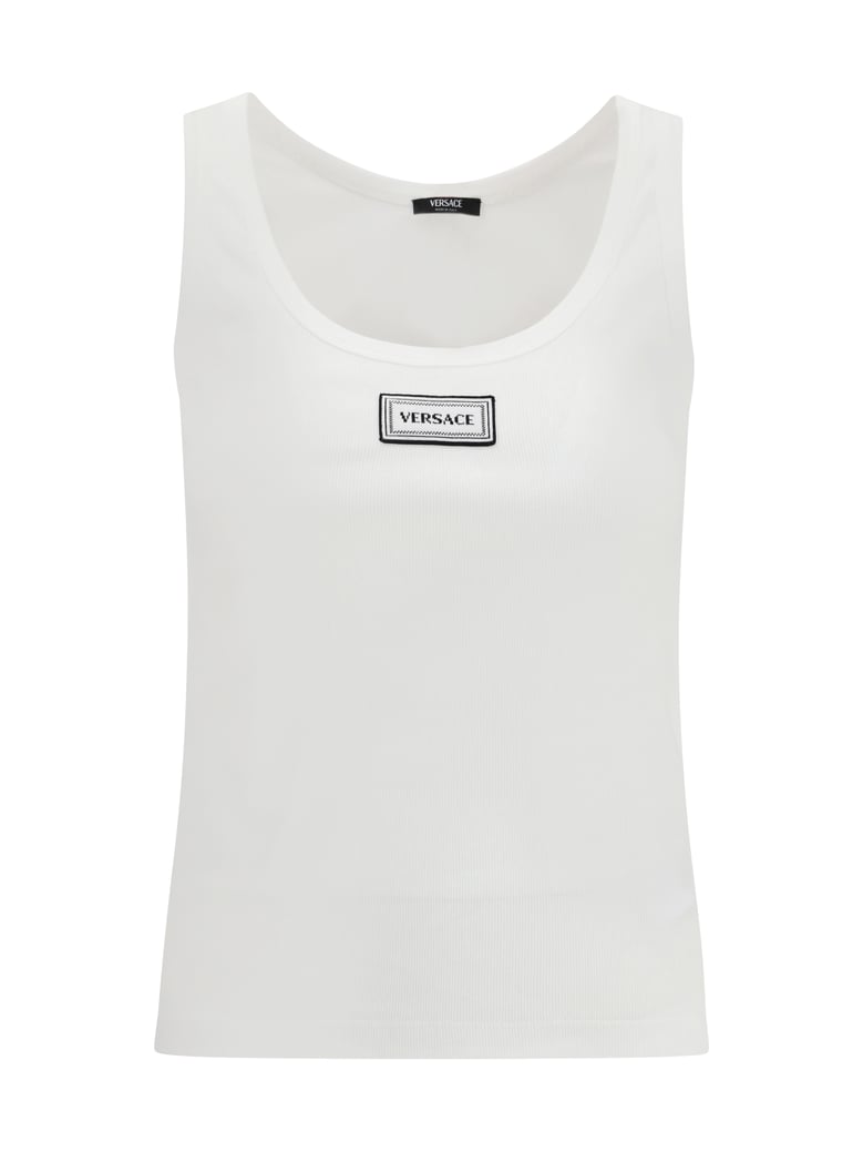 tank top ribbed cotton optical white by Selfnex