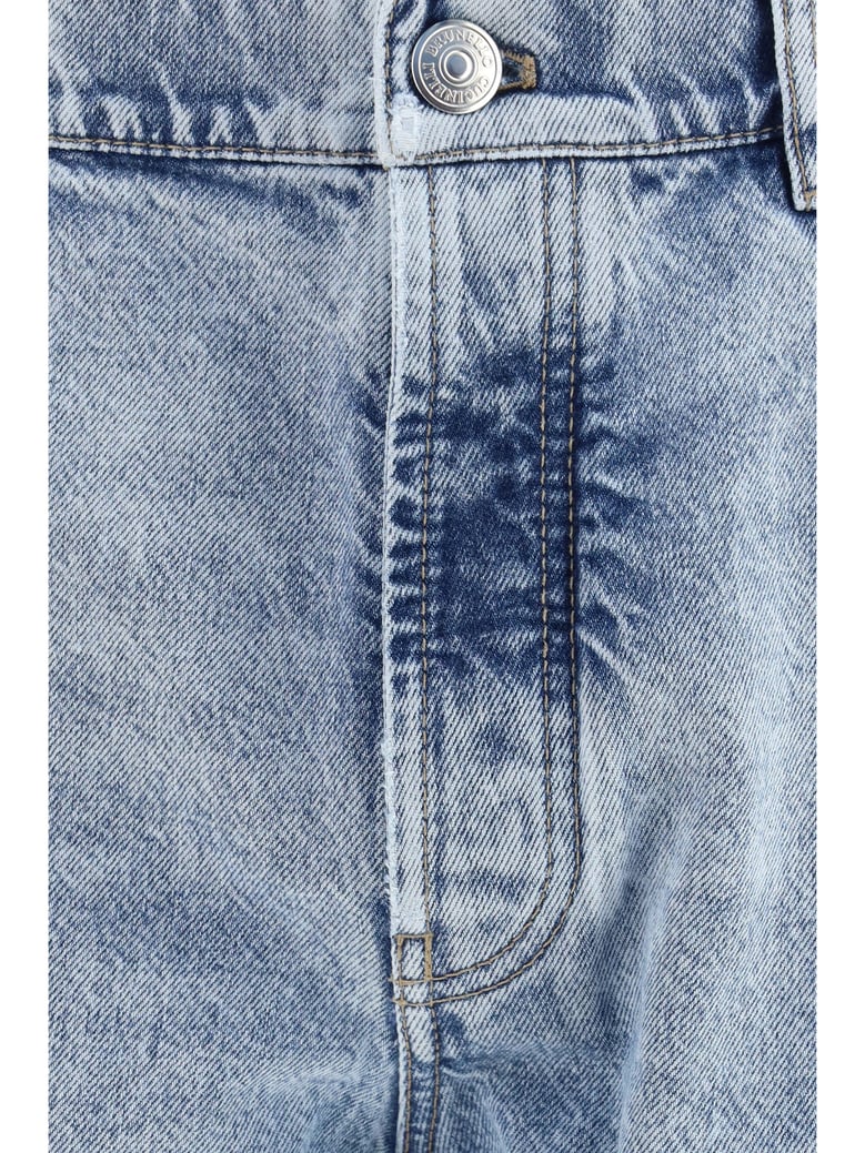 jeans straight-leg turn-up light denim by Selfnex