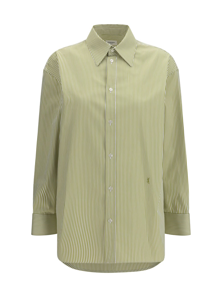 shirt vertical stripe olive by Selfnex