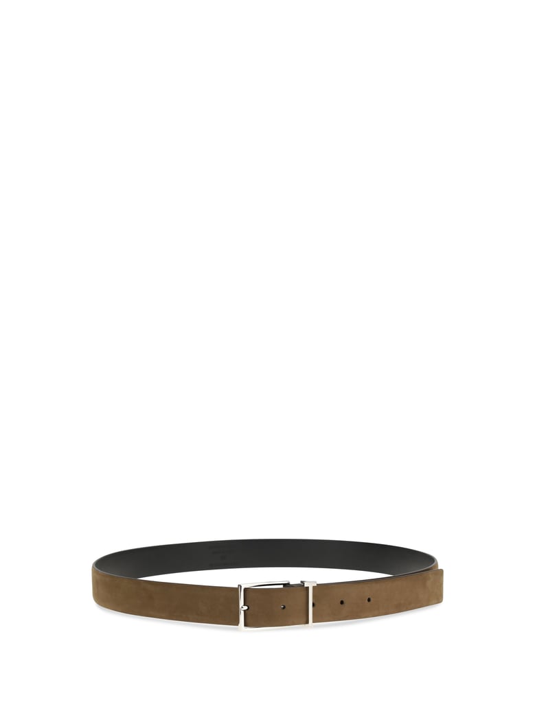 suede belt olive brown by Selfnex