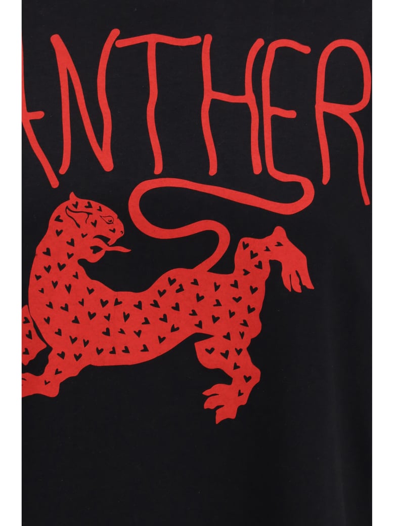 printed cotton t-shirt black/red by Selfnex