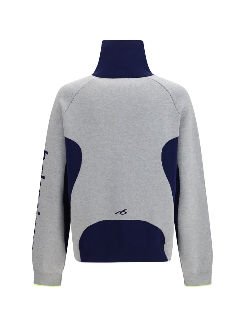 zip knit sweater bodys grey/navy by Selfnex