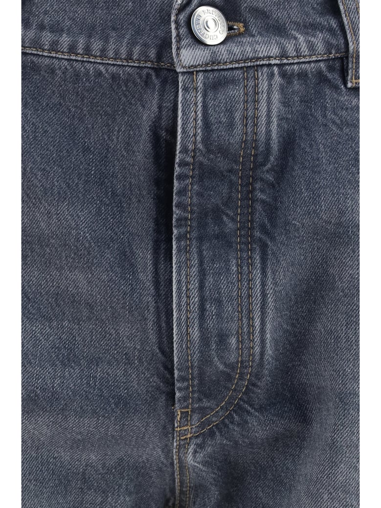 jeans straight-leg turn-up medium grey by Selfnex